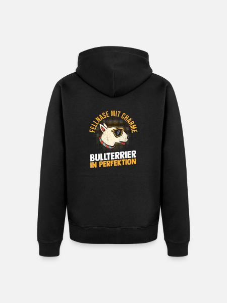 Hund Bullterrier - Unisex Premium Bio Zip Hoodie - Schwarz