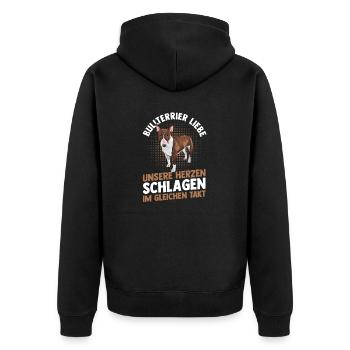 Chien Bull Terrier - Veste à capuche bio Premium Unisexe - noir - Dos - Nico (187cm)