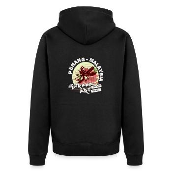 Mücke Graffiti - Unisex Premium Bio Zip Hoodie - Schwarz - Hinten - Nico (187cm)