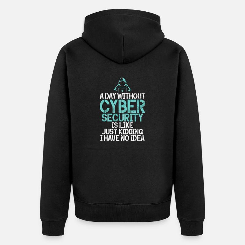 Cyber-sicherheits-hacker-hacking - Unisex Premium Bio Zip Hoodie - Schwarz
