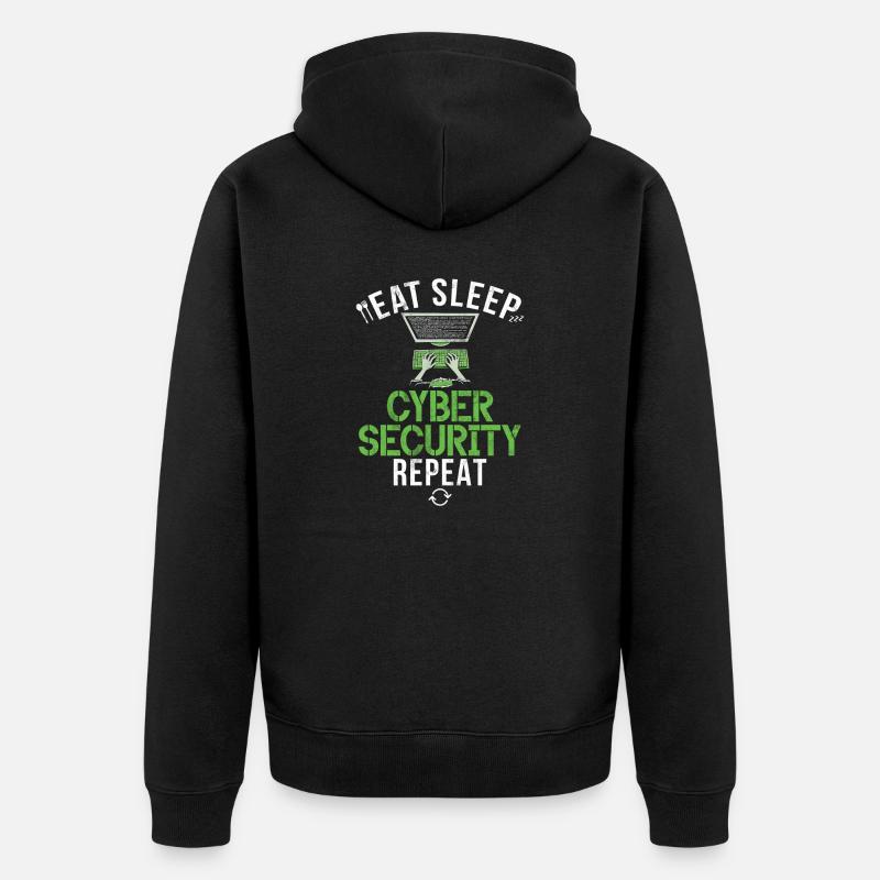 Cyber-sicherheits-hacker-hacking - Unisex Premium Bio Zip Hoodie - Schwarz