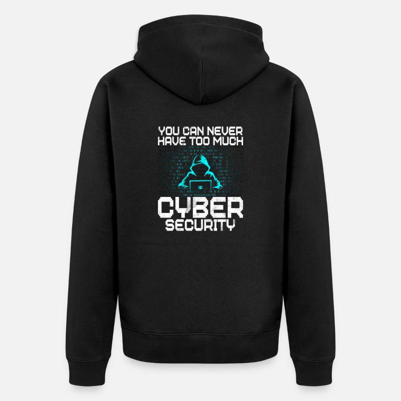 Cyber-sicherheits-hacker-hacking - Unisex Premium Bio Zip Hoodie - Schwarz