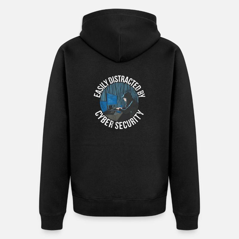 Cyber-sicherheits-hacker-hacking - Unisex Premium Bio Zip Hoodie - Schwarz