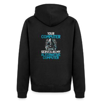Piratage informatique en cybersécurité - Veste à capuche bio Premium Unisexe - noir - Dos - Nico (187cm)