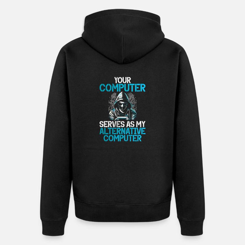 Cyber-sicherheits-hacker-hacking - Unisex Premium Bio Zip Hoodie - Schwarz