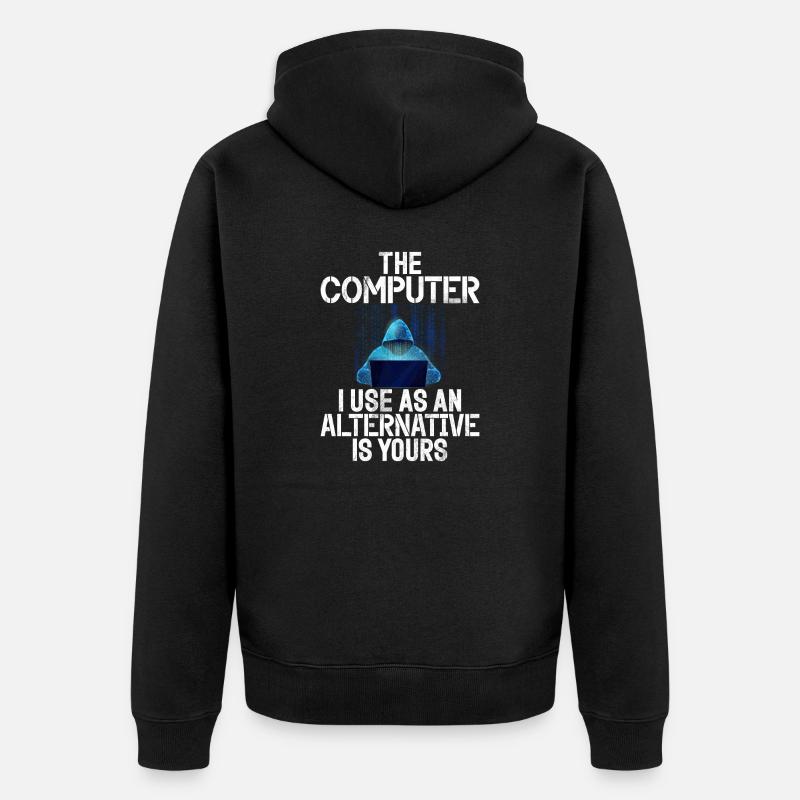 Cyber-sicherheits-hacker-hacking - Unisex Premium Bio Zip Hoodie - Schwarz