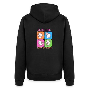 sweet and simple - sketching - Unisex Premium Organic Zip Hoodie - black - Back - Nico (187cm)