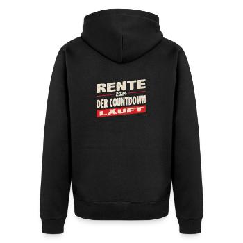 Pension 2024 Countdown is on Red Lines - Unisex Premium Organic Zip Hoodie - black - Back - Nico (187cm)