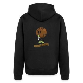 Coconut Lover Juice Beach Tropical Summer - Unisex Premium Organic Zip Hoodie - black - Back - Nico (187cm)