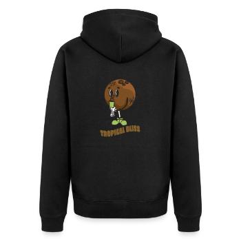 Coconut Lover Juice Beach Tropical Summer - Unisex Premium Organic Zip Hoodie - black - Back - Nico (187cm)