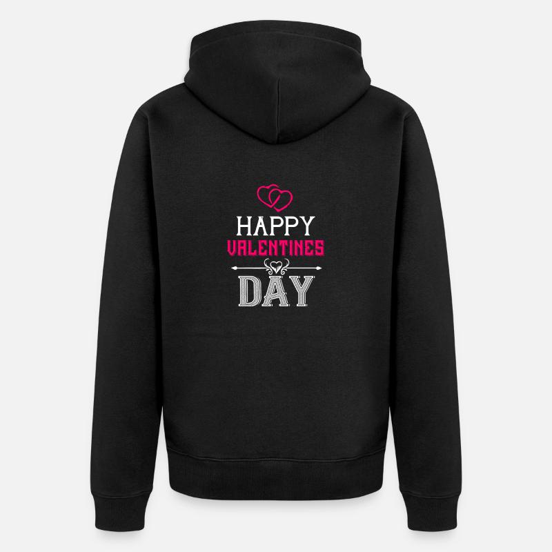 Bonne Saint-Valentin - Veste à capuche bio Premium Unisexe - noir