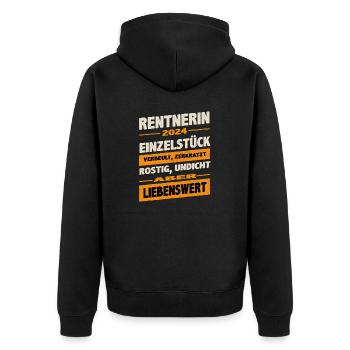 Pensioner 2024 unique piece adorable yellow - Unisex Premium Organic Zip Hoodie - black - Back - Nico (187cm)