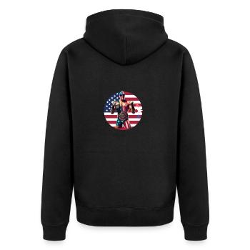 sport - Unisex Premium Organic Zip Hoodie - black - Back - Nico (187cm)
