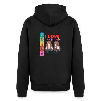 I Love Sketching - Unisex Premium Organic Zip Hoodie - black - Back - Nico (187cm)
