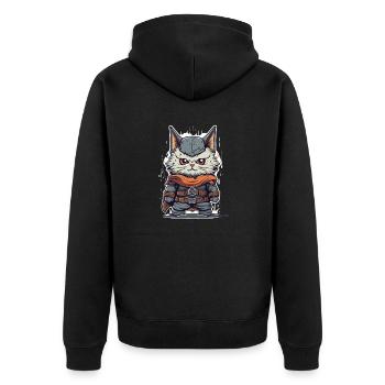 Un chaton viking mignon - Veste à capuche bio Premium Unisexe - noir - Dos - Nico (187cm)