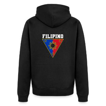 Philippinen Filipino Flagge Stolz I Geschenk - Unisex Premium Bio Zip Hoodie - Schwarz - Hinten - Nico (187cm)