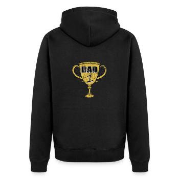 DAD-Becher 1 - Unisex Premium Bio Zip Hoodie - Schwarz - Hinten - Nico (187cm)