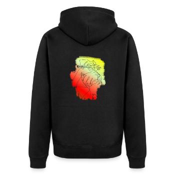 COLOR SCHNAUZER ONE LINE - Unisex Premium Organic Zip Hoodie - black - Back - Nico (187cm)