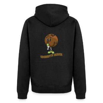 Coconut Lover Juice Beach Tropical Summer - Unisex Premium Organic Zip Hoodie - black - Back - Nico (187cm)
