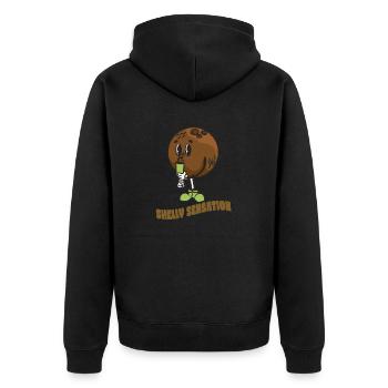 Coconut Lover Juice Beach Tropical Summer - Unisex Premium Bio Zip Hoodie - Schwarz - Hinten - Nico (187cm)
