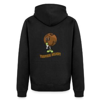 Coconut Lover Juice Beach Tropical Summer - Unisex Premium Organic Zip Hoodie - black - Back - Nico (187cm)