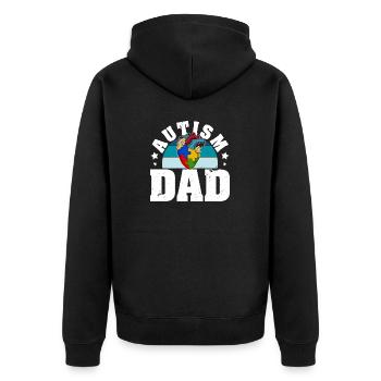 Autisme Papa Coeur Puzzle Pièce Hommes Femmes Enfants - Veste à capuche bio Premium Unisexe - noir - Dos - Nico (187cm)