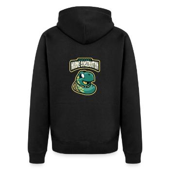 Marine Conservation - Unisex Premium Organic Zip Hoodie - black - Back - Nico (187cm)