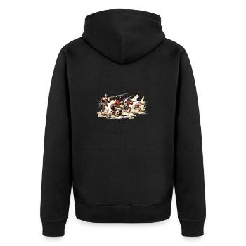 Rotröcke Linieninfanterie des 18 Jahrhunderts - Unisex Premium Bio Zip Hoodie - Schwarz - Hinten - Nico (187cm)