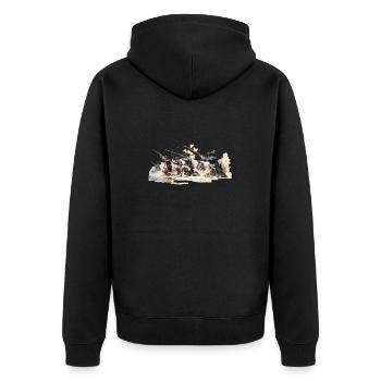 Linieninfanterie 17-18 Jahrhundert Infanterie - Unisex Premium Bio Zip Hoodie - Schwarz - Hinten - Nico (187cm)