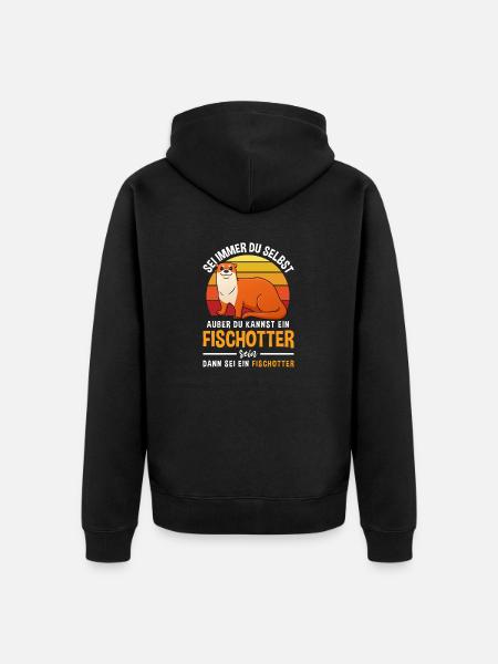 Fischotter Wassermarder Otter - Unisex Premium Bio Zip Hoodie - Schwarz