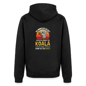 Australien Bambusfresser Beuteltier Retro Koala - Unisex Premium Bio Zip Hoodie - Schwarz - Hinten - Nico (187cm)