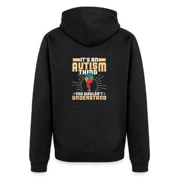 Balloon Autistic Autism thing puzzle piece - Unisex Premium Organic Zip Hoodie - black - Back - Nico (187cm)