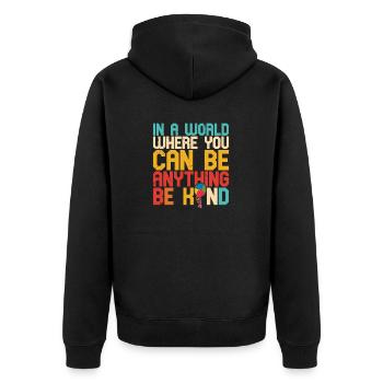 Balloon Autistic Autism thing Puzzle Piece Be Kind - Unisex Premium Organic Zip Hoodie - black - Back - Nico (187cm)