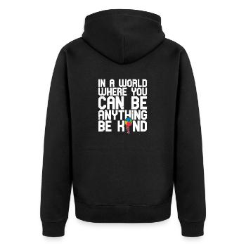 Balloon Autistic Autism thing Puzzle Piece Be Kind - Unisex Premium Organic Zip Hoodie - black - Back - Nico (187cm)