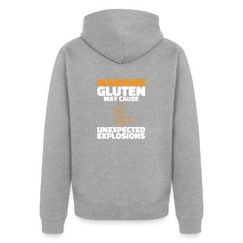 Sans gluten Intolérance au gluten - Veste à capuche bio Premium Unisexe - gris chiné - Dos - Nico (187cm)