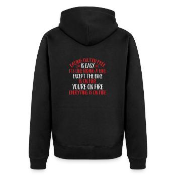 Sans gluten Intolérance au gluten - Veste à capuche bio Premium Unisexe - noir - Dos - Nico (187cm)