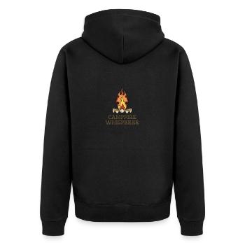 Campfire Whisperer - Unisex Premium Bio Zip Hoodie - Schwarz - Hinten - Nico (187cm)