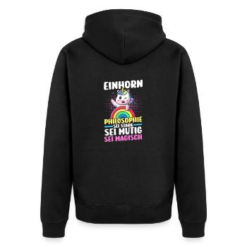 Licorne - Veste à capuche bio Premium Unisexe - noir - Dos - Nico (187cm)