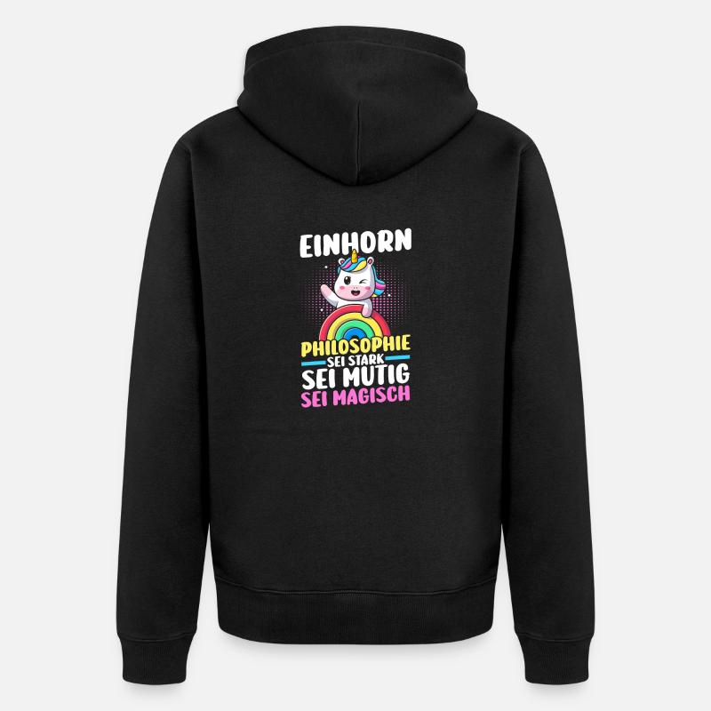 Licorne - Veste à capuche bio Premium Unisexe - noir