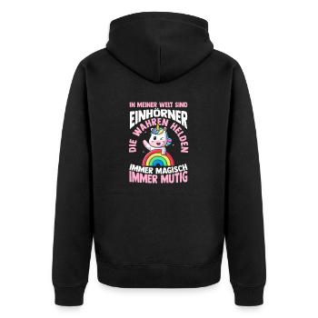 Licorne - Veste à capuche bio Premium Unisexe - noir - Dos - Nico (187cm)