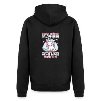 Licorne - Veste à capuche bio Premium Unisexe - noir - Dos - Nico (187cm)