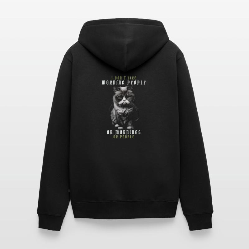 Ich mag keine Morgenmenschen oder Morgenmenschen oder Menschen Unisex Premium Bio Zip Hoodie