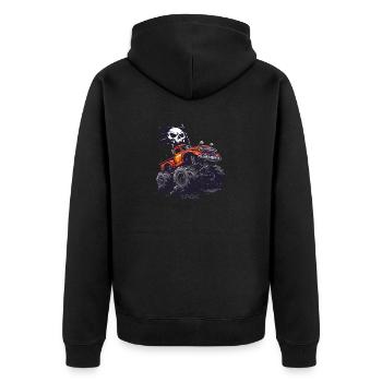Un monster truck avec un drapeau pirate - Veste à capuche bio Premium Unisexe - noir - Dos - Nico (187cm)