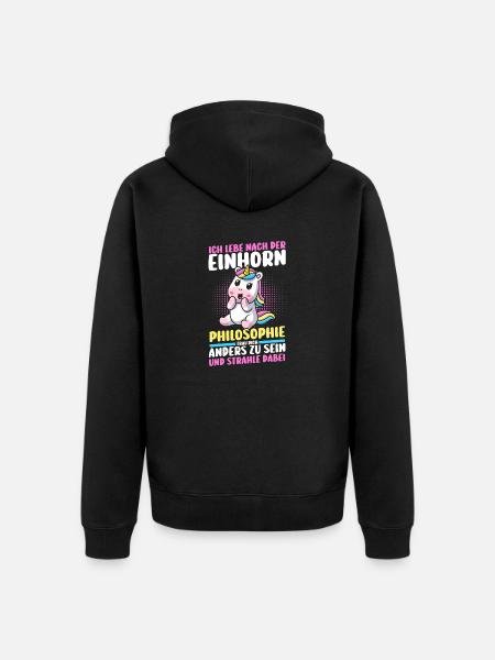 Unicorn - Unisex Premium Organic Zip Hoodie - black