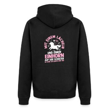 Licorne - Veste à capuche bio Premium Unisexe - noir - Dos - Nico (187cm)