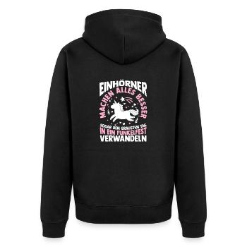 Licorne - Veste à capuche bio Premium Unisexe - noir - Dos - Nico (187cm)