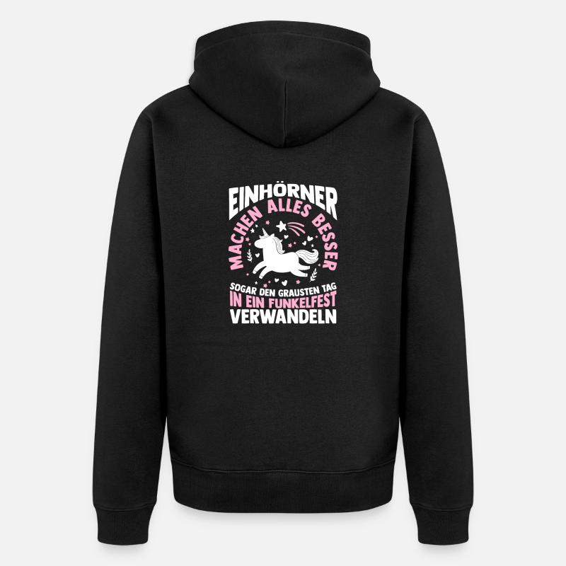 Licorne - Veste à capuche bio Premium Unisexe - noir