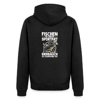 Angler Fishing Fishing Rod Fishing - Unisex Premium Organic Zip Hoodie - black - Back - Nico (187cm)