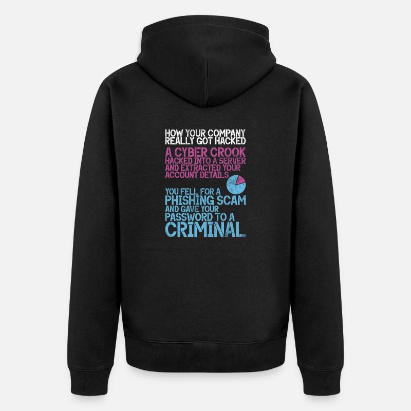 Cyber-sicherheits-hacker-hacking - Unisex Premium Bio Zip Hoodie - Schwarz