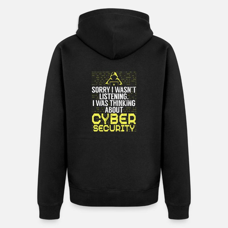 Cyber-sicherheits-hacker-hacking - Unisex Premium Bio Zip Hoodie - Schwarz